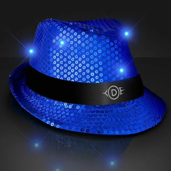 Blank or Imprinted. Custom shiny fedora hats with flashing lights.... from ASI 34194 ALightPromos / Alight Promotional Products