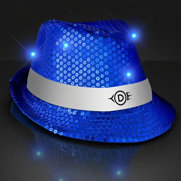 Blank or Imprinted. Custom shiny fedora hats with flashing lights.... from ASI 34194 ALightPromos / Alight Promotional Products