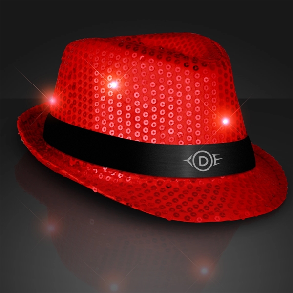 Blank or Imprinted. Custom shiny fedora hats with flashing lights.... from ASI 34194 ALightPromos / Alight Promotional Products