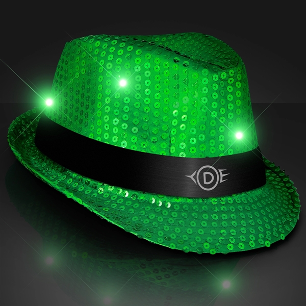 Blank or Imprinted. Custom shiny fedora hats with flashing lights.... from ASI 34194 ALightPromos / Alight Promotional Products