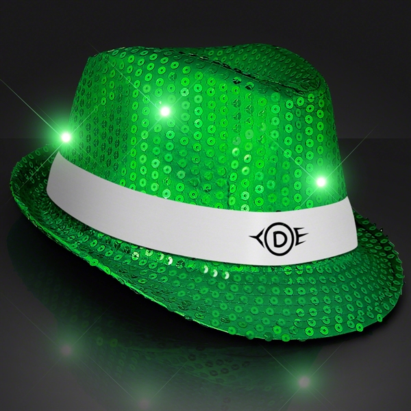 Blank or Imprinted. Custom shiny fedora hats with flashing lights.... from ASI 34194 ALightPromos / Alight Promotional Products