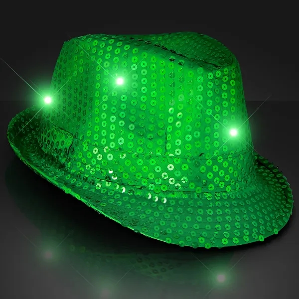 Blank or Imprinted. Custom shiny fedora hats with flashing lights.... from ASI 34194 ALightPromos / Alight Promotional Products
