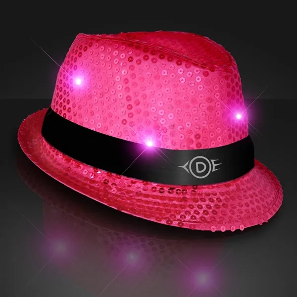 Blank or Imprinted. Custom shiny fedora hats with flashing lights.... from ASI 34194 ALightPromos / Alight Promotional Products