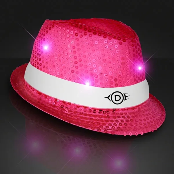 Blank or Imprinted. Custom shiny fedora hats with flashing lights.... from ASI 34194 ALightPromos / Alight Promotional Products