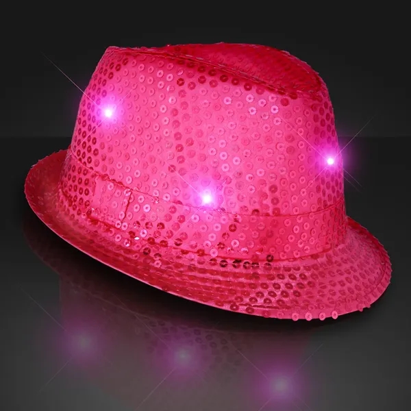 Blank or Imprinted. Custom shiny fedora hats with flashing lights.... from ASI 34194 ALightPromos / Alight Promotional Products