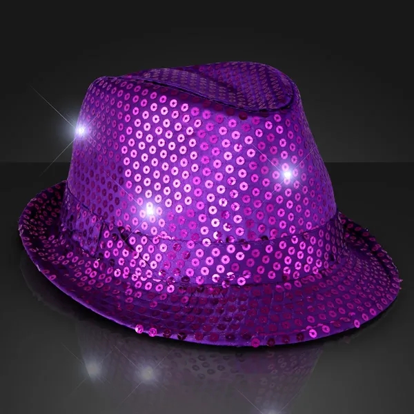 Blank or Imprinted. Custom shiny fedora hats with flashing lights.... from ASI 34194 ALightPromos / Alight Promotional Products
