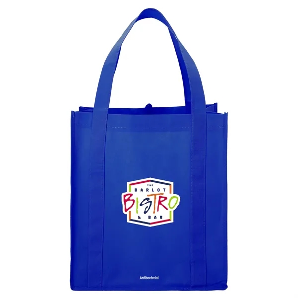 10" x 14.5" x 13" non-woven grocery tote bag with antibacterial... from ASI 66887 PCNA / Bullet