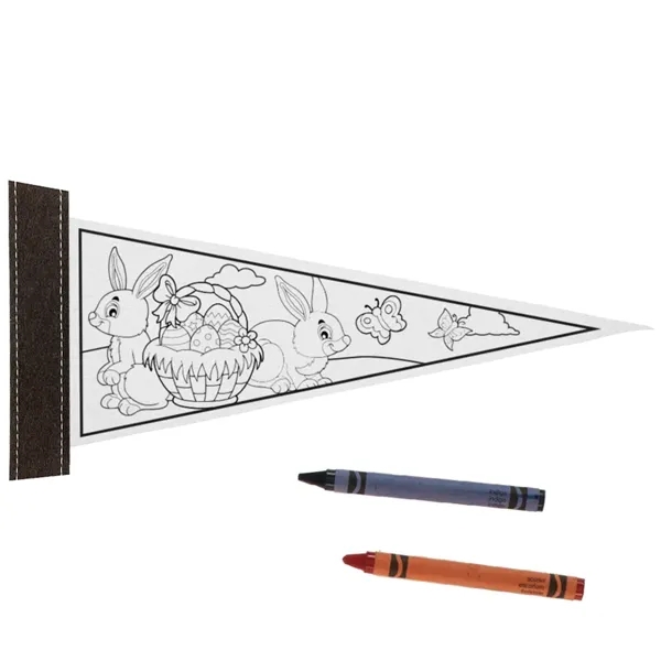 4" x 10" White felt pennants - great for coloring.... from ASI 77280 Pepco Poms / Pepco Poms