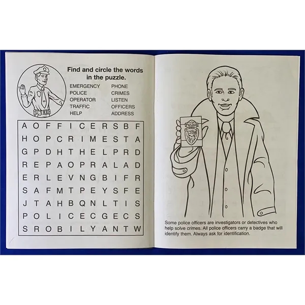 Police Officers Care educational coloring and activity book.... from ASI 45815 Coloring Book Solutions / Coloring Book Solutions™