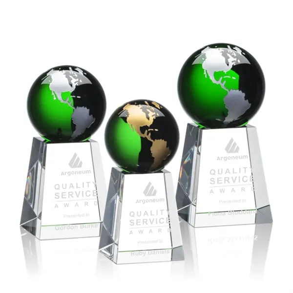 The universal Heathcote Award features an Emerald Optical Crystal globe with... from ASI 84592 St Regis Group / St Regis