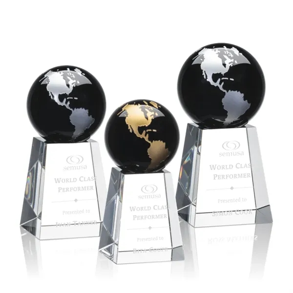 The universal Heathcote Award features an Ebony Optical Crystal globe with... from ASI 84592 St Regis Group / St Regis
