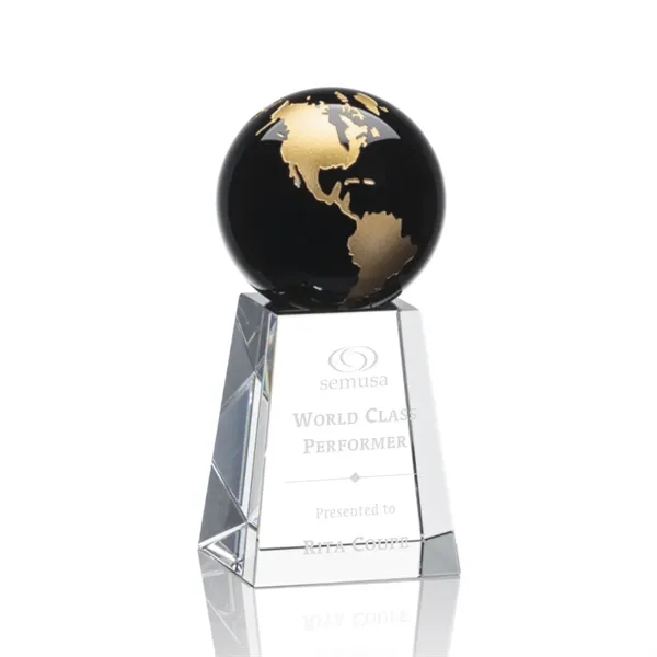 The universal Heathcote Award features an Ebony Optical Crystal globe with... from ASI 84592 St Regis Group / St Regis