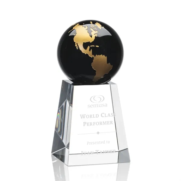 The universal Heathcote Award features an Ebony Optical Crystal globe with... from ASI 84592 St Regis Group / St Regis