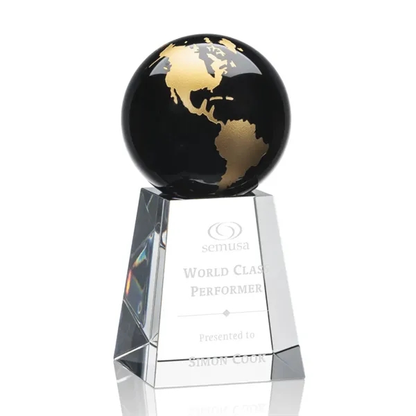 The universal Heathcote Award features an Ebony Optical Crystal globe with... from ASI 84592 St Regis Group / St Regis
