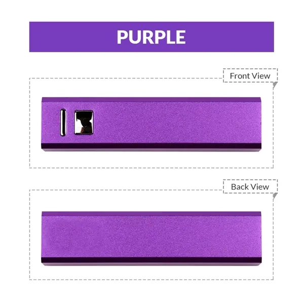 Aluminum rectangular power bank with LED red light plus 1c1p silkscreen... from ASI 37218 Athena Promo (tm)