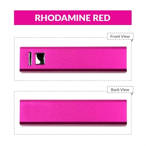 Aluminum rectangular power bank with LED red light plus 1c1p silkscreen... from ASI 37218 Athena Promo (tm)