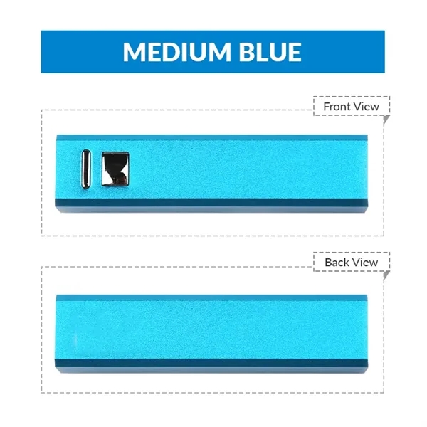 Aluminum rectangular power bank with LED red light plus 1c1p silkscreen... from ASI 37218 Athena Promo (tm)