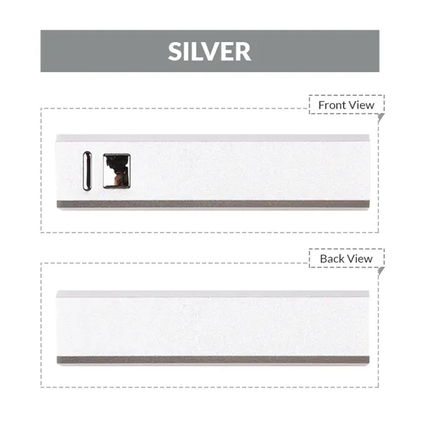 Elegant, metallic, aluminum, rectangular, classic power bank with an LED light.... from ASI 37218 Athena Promo (tm)