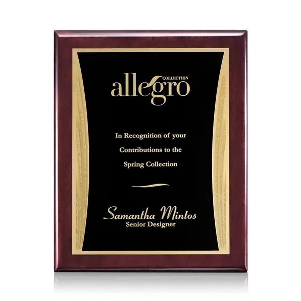 High gloss rosewood piano finished plaque with a black plate.... from ASI 84592 St Regis Group / St Regis