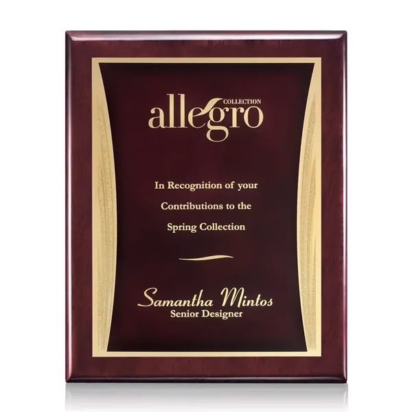 High gloss rosewood piano finished plaque with a red plate.... from ASI 84592 St Regis Group / St Regis