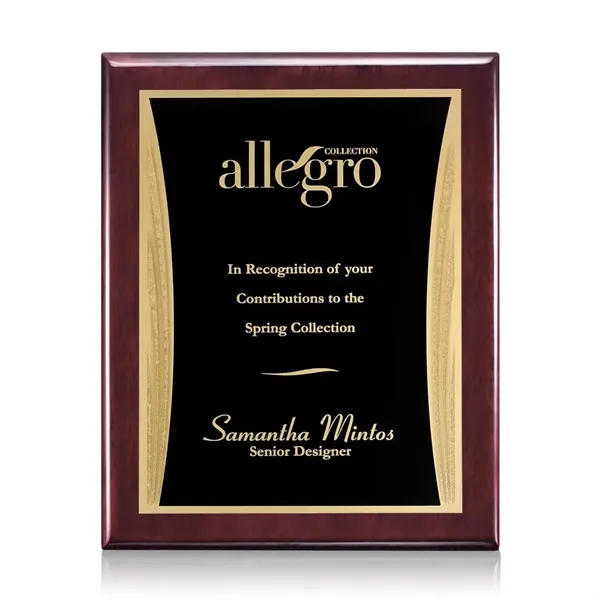 High gloss rosewood piano finished plaque with a black plate.... from ASI 84592 St Regis Group / St Regis