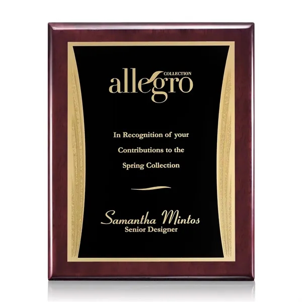 High gloss rosewood piano finished plaque with a black plate.... from ASI 84592 St Regis Group / St Regis