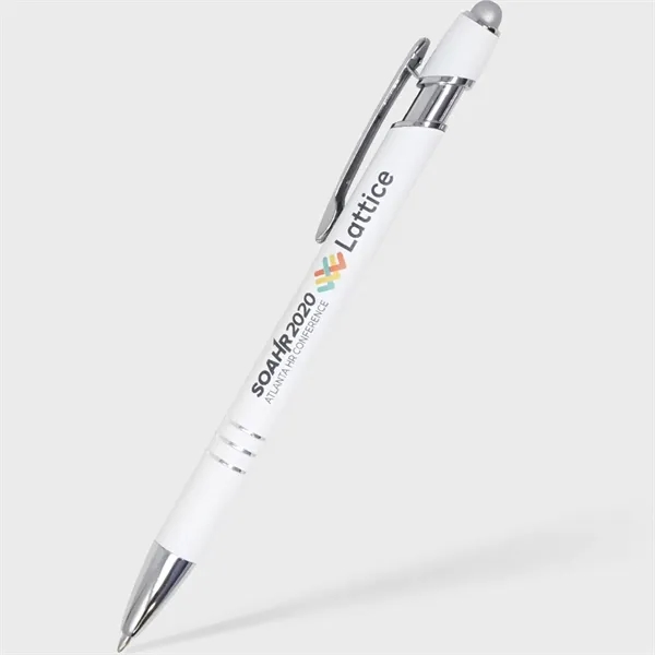 rubberized metal white barrel meets pops of color on a professional... from ASI 61966 HPG / Hub Pen