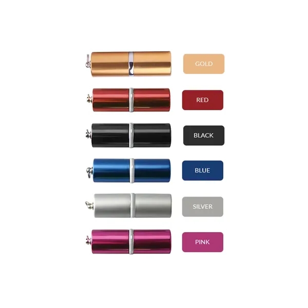 Metal USB flash drive shaped like a tube of lipstick with... from ASI 37218 Athena Promo (tm)
