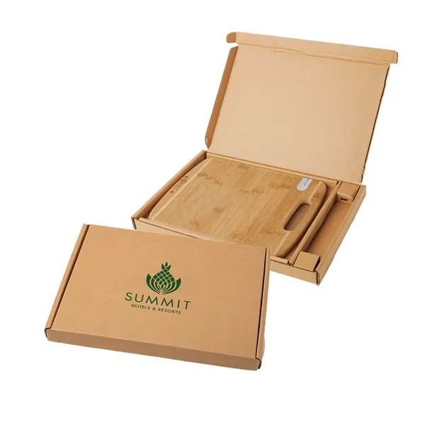 12" x 9" x 3/4" real bamboo two-tone cutting board in... from ASI 52840 Evans Manufacturing