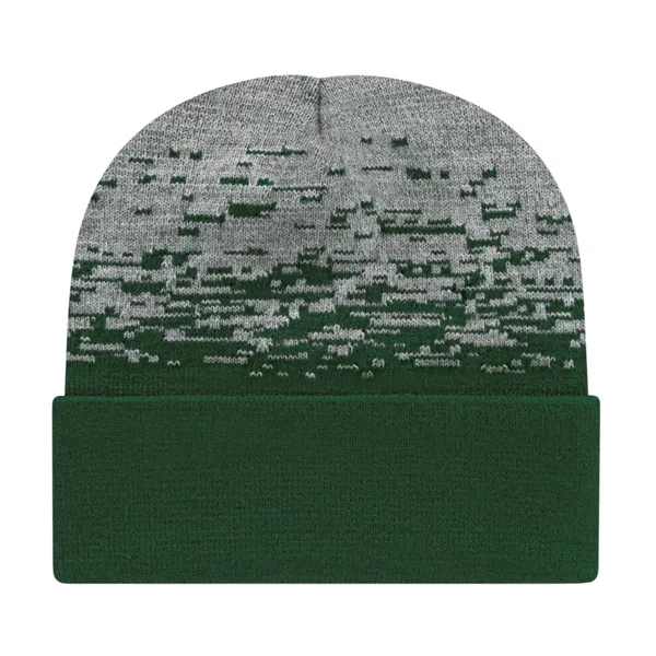 Knit acrylic cuffed beanie in 18 colors with static pattern.... from ASI 43792 Cap America Inc