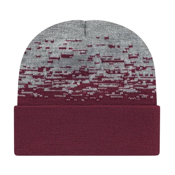 Knit acrylic cuffed beanie in 18 colors with static pattern.... from ASI 43792 Cap America Inc