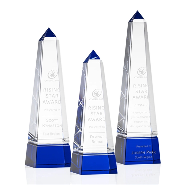The illustrious Groove Obelisk Award features an elegant Blue Optical Crystal... from ASI 84592 St Regis Group / St Regis