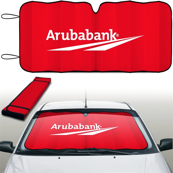 Reflective accordion fold sun shade with hi tech insulated material. Super... from ASI 37586 Auto-Sun-shade/Intertek