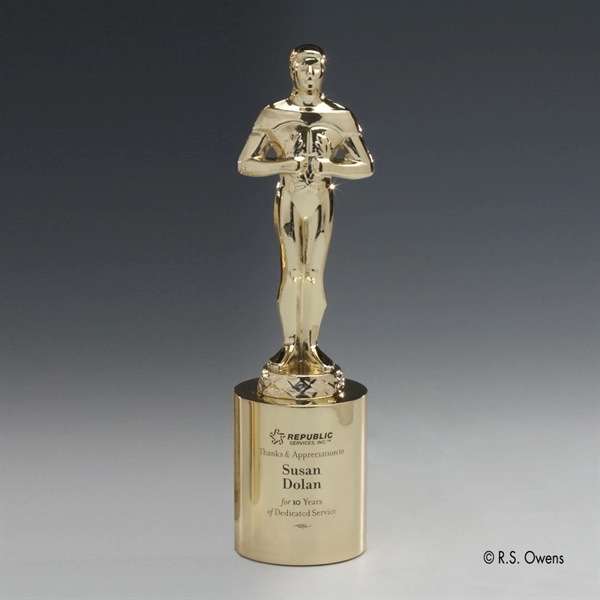 Gold-plated award and base.... from ASI 84592 St Regis Group / R S Owens & Co Inc