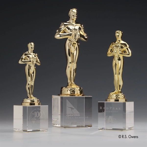 Gold-plated award with optical crystal base.... from ASI 84592 St Regis Group / R S Owens & Co Inc