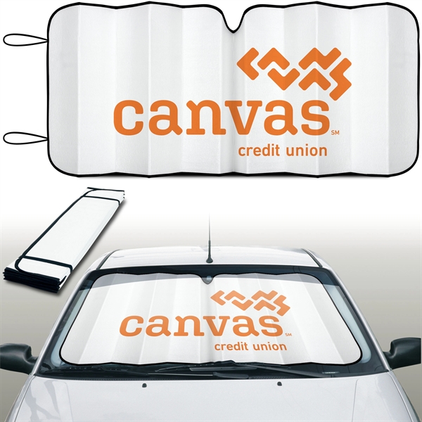 Reflective accordion fold sun shade with hi tech insulated material.... from ASI 37586 Auto-Sun-shade/Intertek