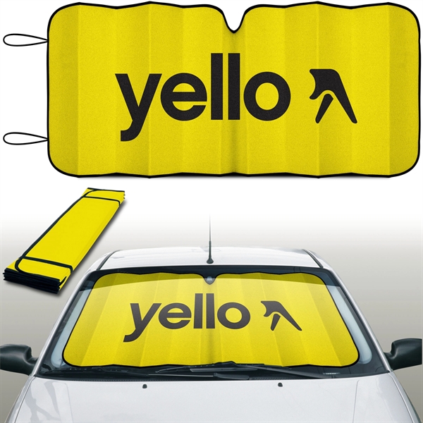 Reflective accordion fold sun shade with hi tech insulated material. Bright... from ASI 37586 Auto-Sun-shade/Intertek