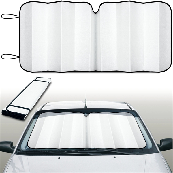 Reflective accordion fold sun shade with hi tech insulated material. Bright... from ASI 37586 Auto-Sun-shade/Intertek