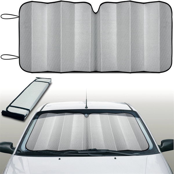 Silver Reflective accordion fold sun shade with hi tech insulated material.... from ASI 37586 Auto-Sun-shade/Intertek