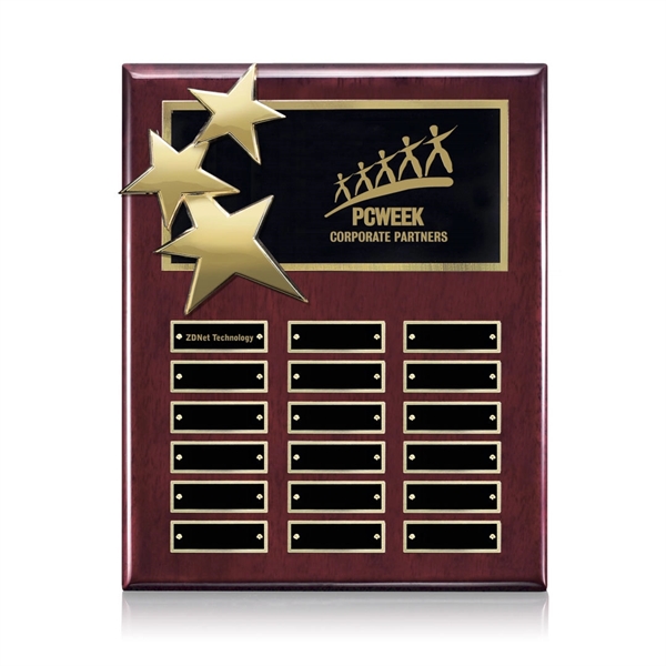 High gloss piano rosewood finish vertical plaque with star design and... from ASI 84592 St Regis Group / St Regis