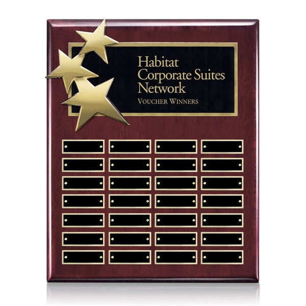 High gloss piano rosewood finish vertical plaque with star design and... from ASI 84592 St Regis Group / St Regis