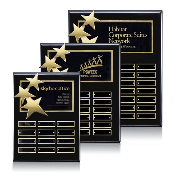 High gloss piano black finish vertical plaque with star design and... from ASI 84592 St Regis Group / St Regis