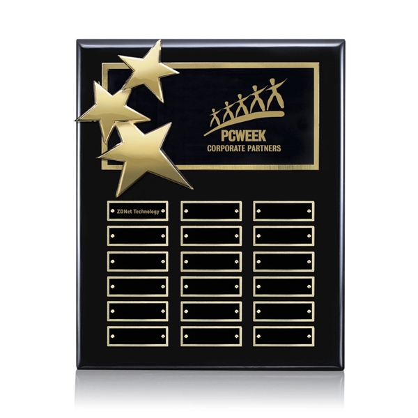 High gloss piano black finish vertical plaque with star design and... from ASI 84592 St Regis Group / St Regis