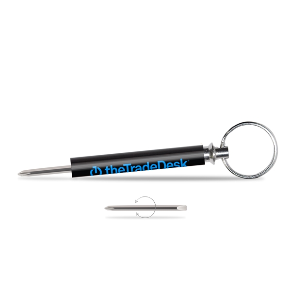 Reversible blade stores in body. Split key ring. Phillips and slotted... from ASI 34040 Alexander Mfg Co