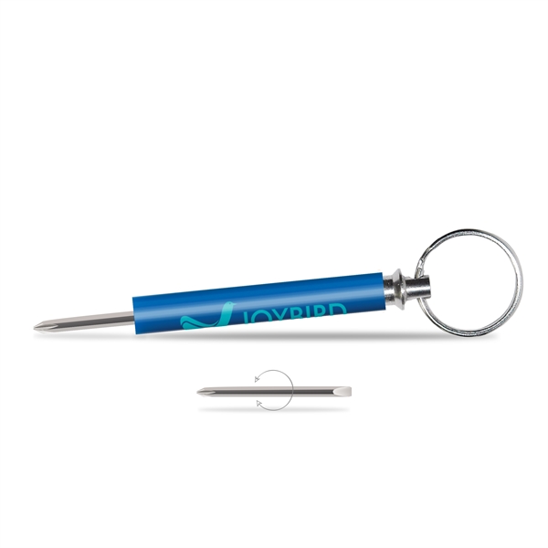 Reversible blade stores in body. Split key ring. Phillips and slotted... from ASI 34040 Alexander Mfg Co