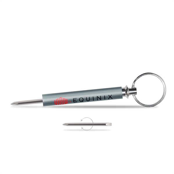 Reversible blade stores in body. Split key ring. Phillips and slotted... from ASI 34040 Alexander Mfg Co