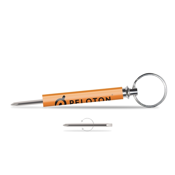 Reversible blade stores in body. Split key ring. Phillips and slotted... from ASI 34040 Alexander Mfg Co