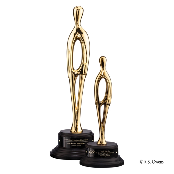 Gold-plated award with ebony finish wood base.... from ASI 84592 St Regis Group / R S Owens & Co Inc