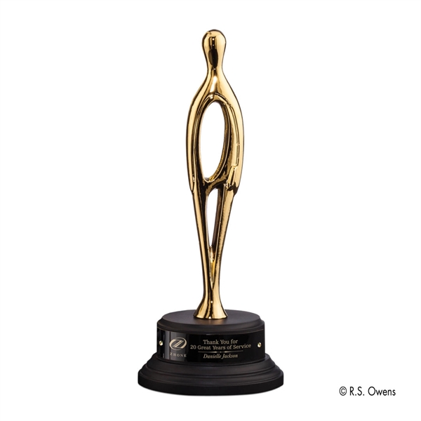 Gold-plated award with ebony finish wood base.... from ASI 84592 St Regis Group / R S Owens & Co Inc