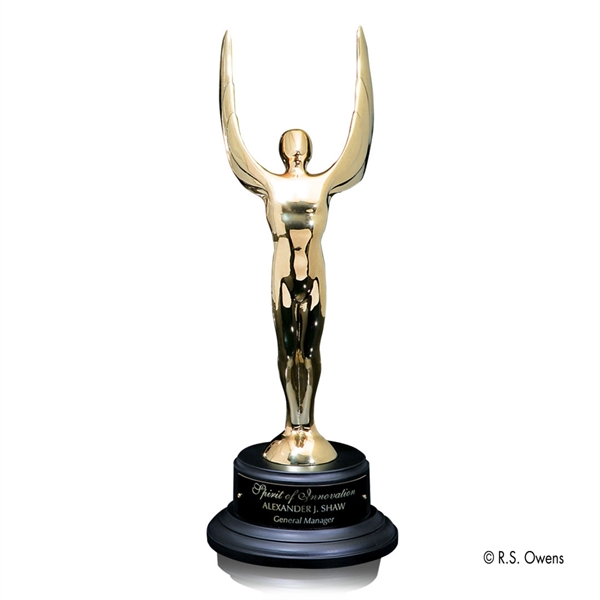 Award with ebony-finish wood base.... from ASI 84592 St Regis Group / R S Owens & Co Inc